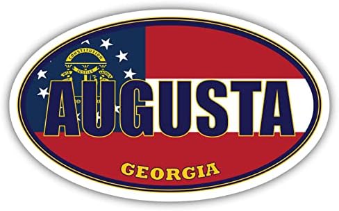 דגל מדינת מדינת אוגוסטה סיטי ג'ורג'יה | דגל GA מחוז ריצ'מונד מחוז סגלגל סגלגל צבעי פגוש מדבקה מכונית מדבקה 3x5